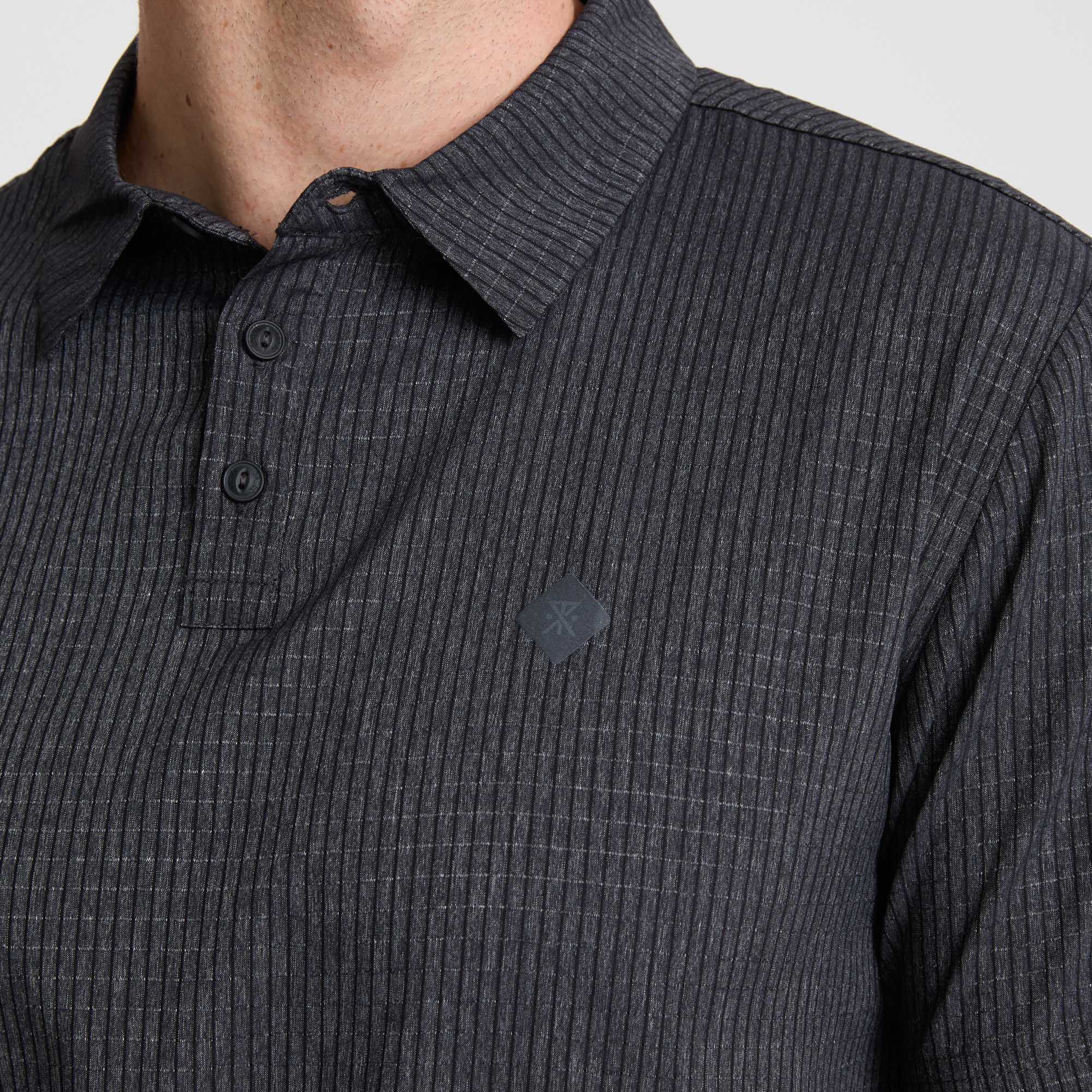 Bless Up Breathable Stretch Polo Shirt - Black - Image 3