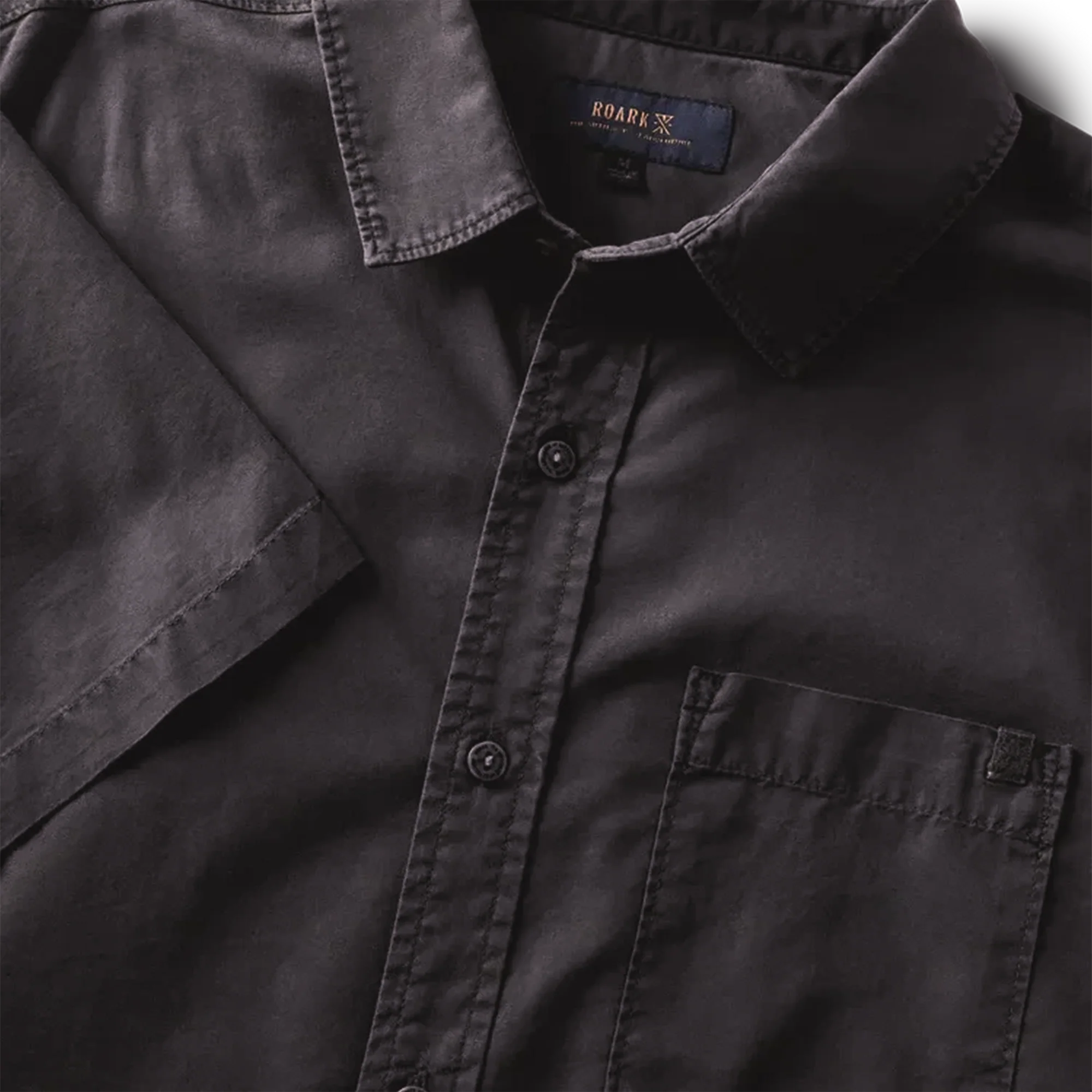 Made To Fade Short Sleeve Button Up Shirt - Washed Charcoal - Image 6