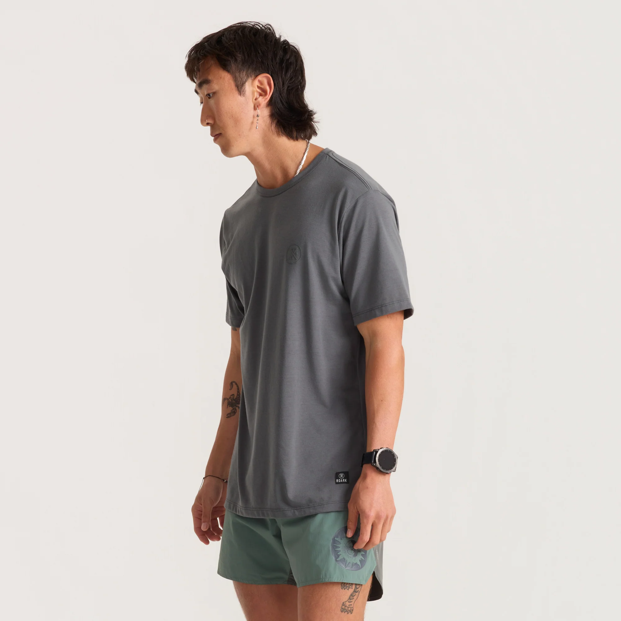 Mathis Active Short Sleeve Tee - Charcoal - Image 4