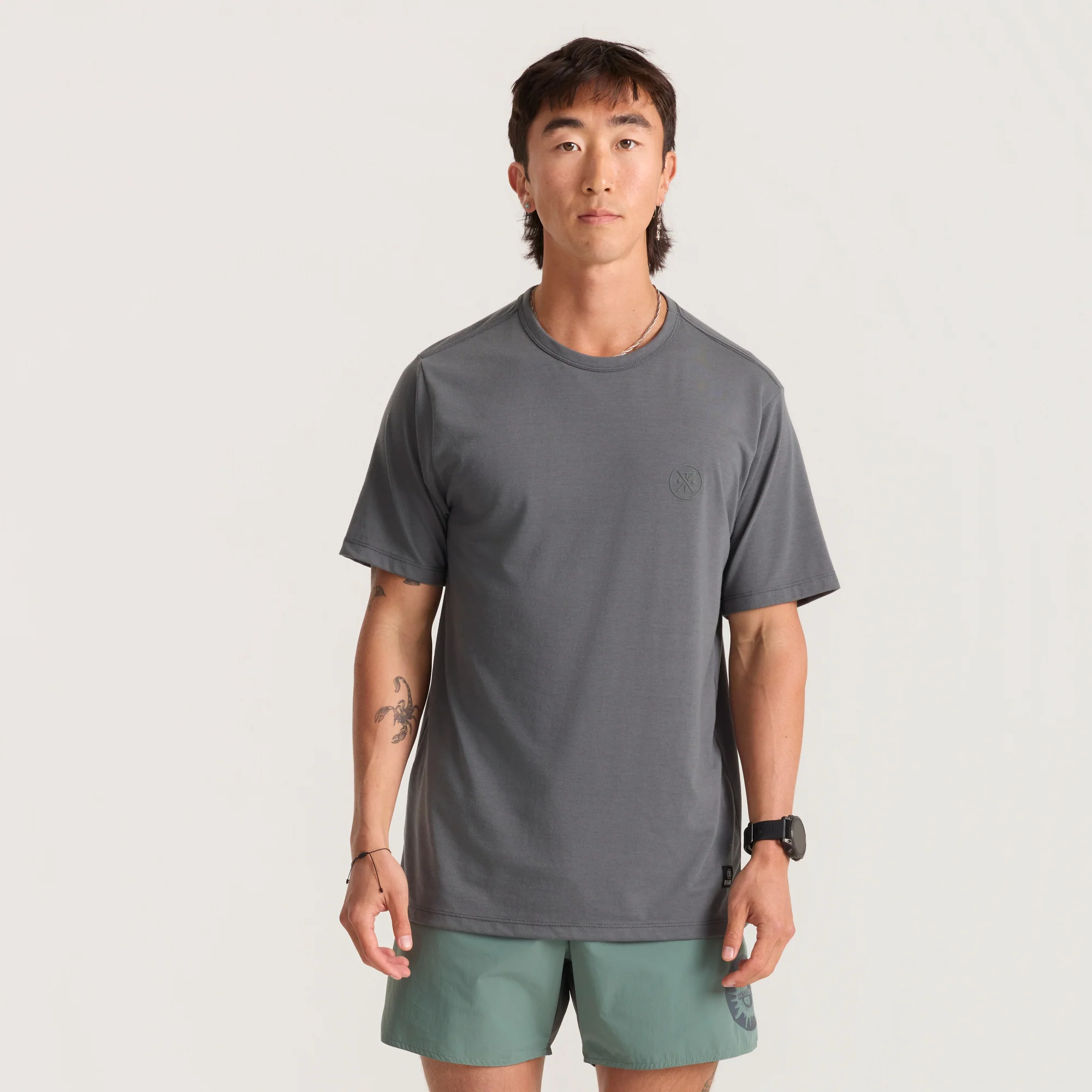 Mathis Active Short Sleeve Tee - Charcoal - Image 9