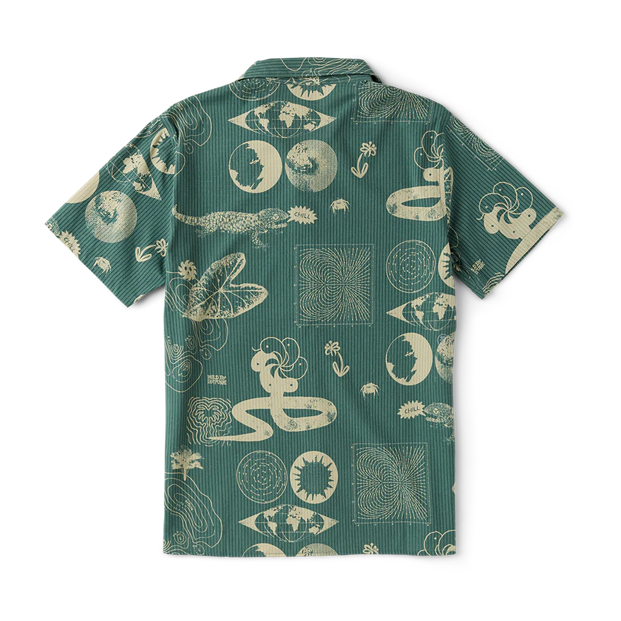 Bless Up Trail Button Up Shirt - Slate Green/Tan - Image 8