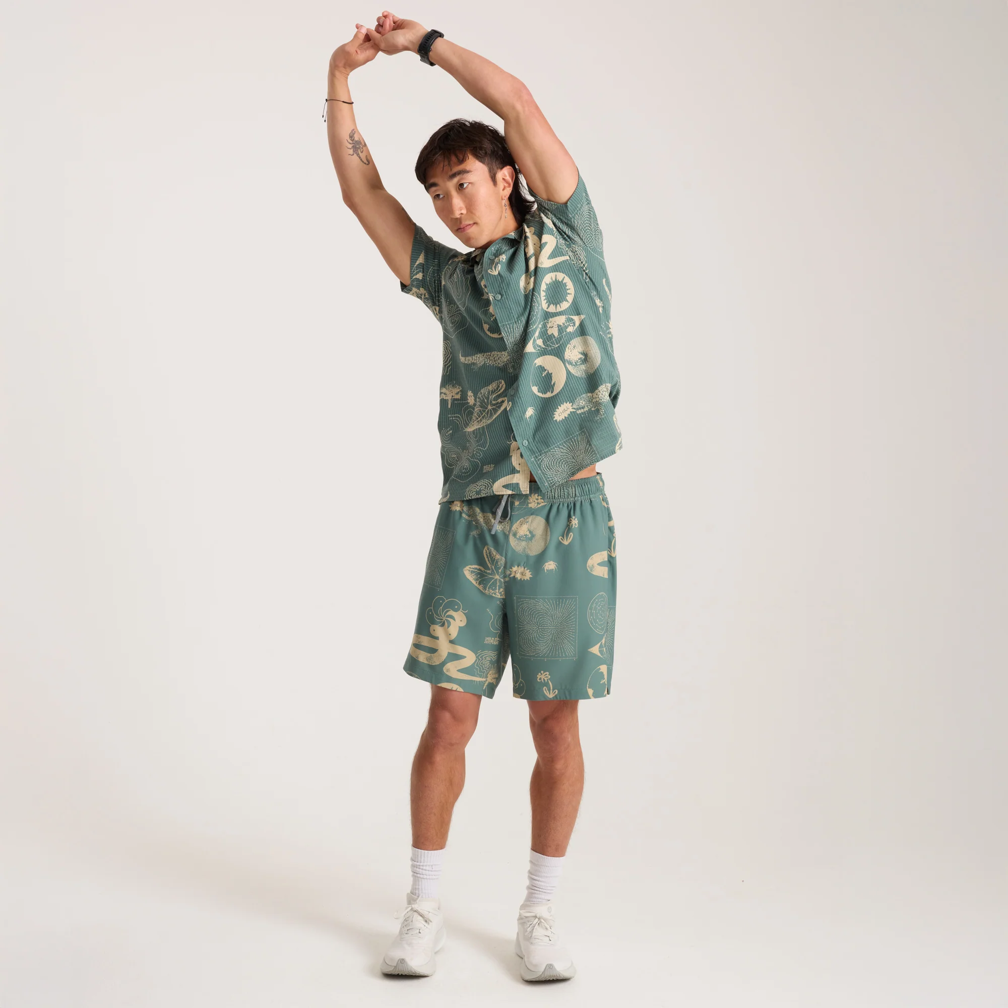 Serrano 7" Active Stretch Shorts - Slate Green - Image 8